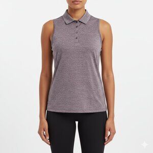 NWT Under Armour Heather Purple Sleeveless Polo Golf Shirt UPF 30 –‎ Women’s L